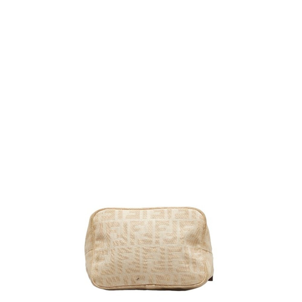 Fendi Zucca Handbag 26686 Beige Canvas Leather Ladies FENDI - Picture 4 of 12